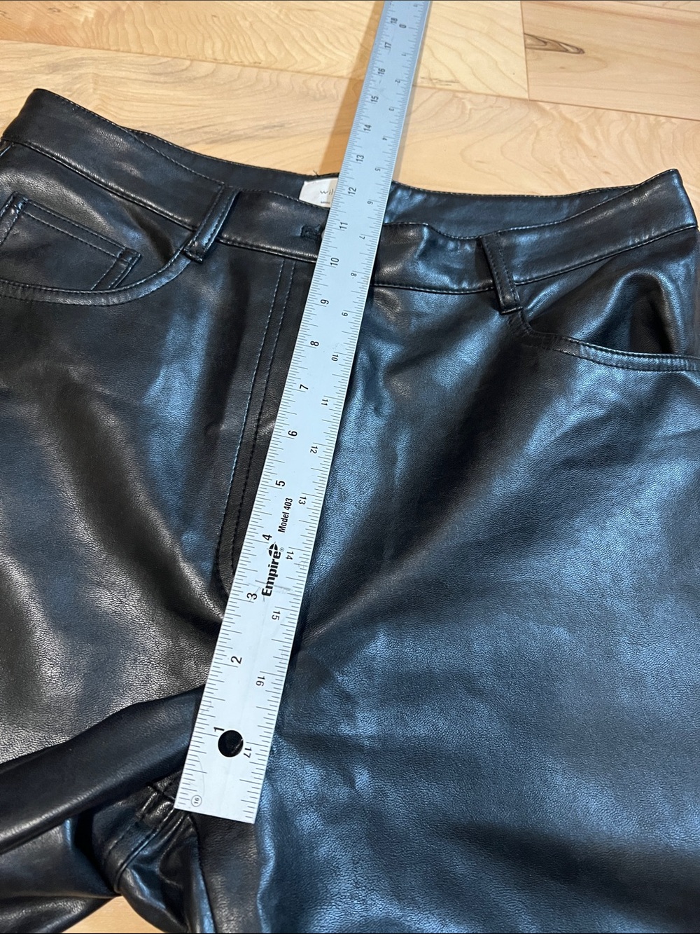 Wilfred Black Straight-Leg Faux Leather Pants - Picture 3 of 13